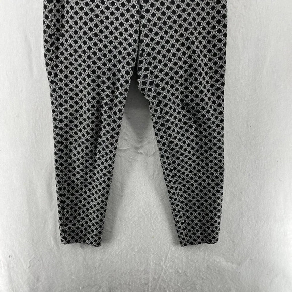 H&M Ankle Pants Women's Sz 8 Black Pattern High-Rise Skinny Stretch Pockets - Picture 7 of 12